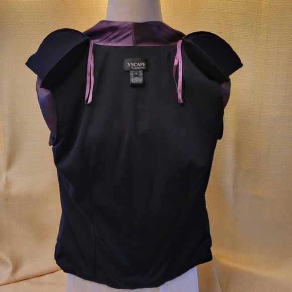 Xscape By Joanna Chen Button Satiny Top Jacket Women's Size 6 Eggplant Purple. - Picture 9 of 11